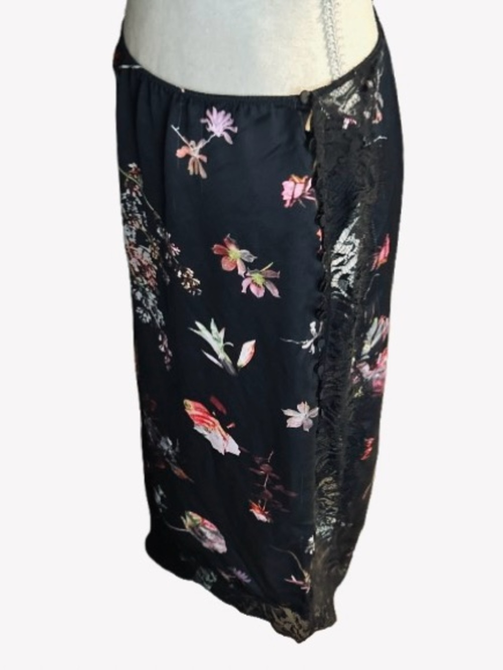 XL Slip Skirt VICTORIA’S SECRET Floral Sheer Pencil Extra Large Lace Slit Sexy